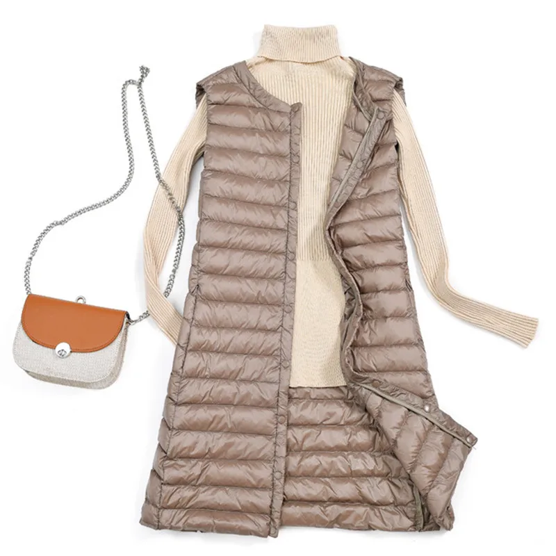 Зимний пуховой жилет Dwon куртки ультра-светильник женские парки со скрытыми