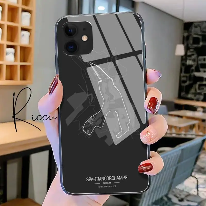 

Formula 1 racing circuit Phone Case Tempered Glass For iPhone 11 Pro XR XS MAX 8 X 7 6S 6 Plus SE 2020 12 Pro Max Mini case
