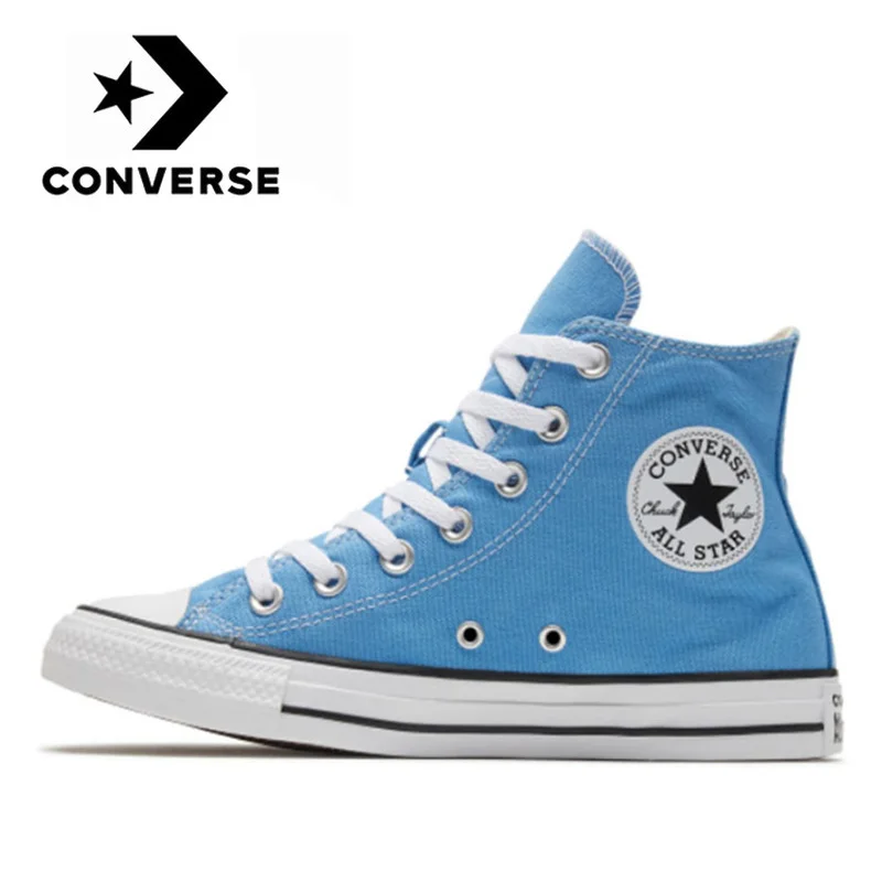 Аутентичные кеды Converse Chuck Taylor All Star для мужчин и женщин унисекс Скейтбординг модные платформы голубого цвета высокие кеды из холста.