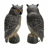 40x19x18cm outdoor hunting large realistic owl decoy straight head pest control crow fake garden yards scarer scarecrow pest