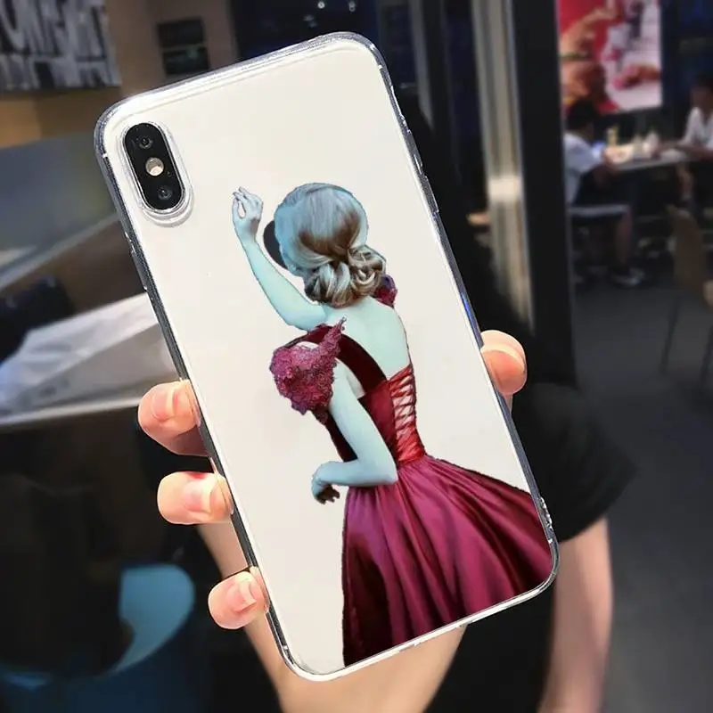 

Fashion red dress girl marry couple Phone Case Transparent soft For iphone 5 5s 5c se 6 6s 7 8 11 12 plus mini x xs xr pro max