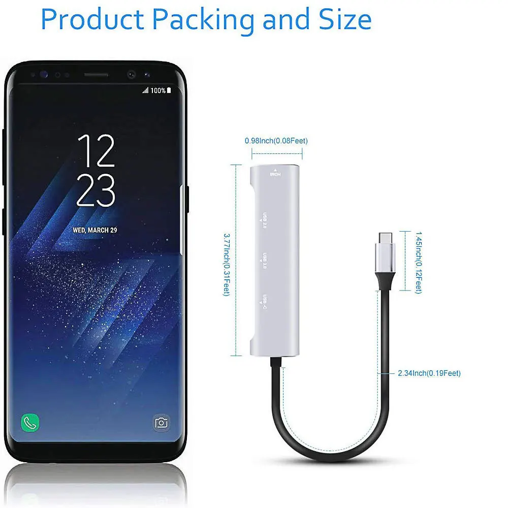 Dex станция для samsung Galaxy Note 8 S9+ S8+ концентратор USB Type C с HDMI 4K USB 2,0 3,0 Порт Thunderbolt 3 адаптер для MacBook Pro
