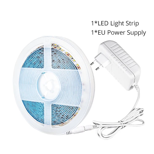 strip and EU Plug Супер яркая 5 м 2835 SMD Светодиодная лента постоянного тока 12 В гибкая лента светодиодный Диодная лента с блоком питания IP20 IP65 Водонепроницаемый 120 светодиодный s/M - Испускаемый цвет: strip and EU Plug