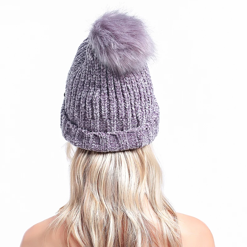 MEEFUR женская зимняя шапка с помпоном крючком Очаровательная модная шапка снежные Вязаные Лыжные шапка с помпоном женский головной убор из плотной ткани