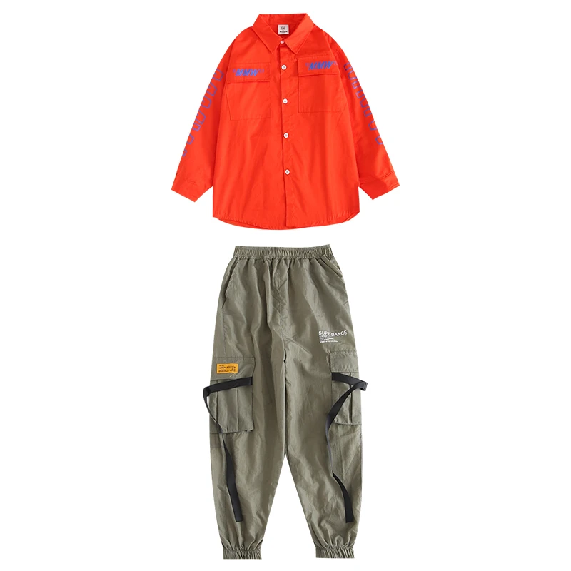 Куртка для мальчиков в стиле хип-хоп оранжевая повседневная бега джазовых танцев