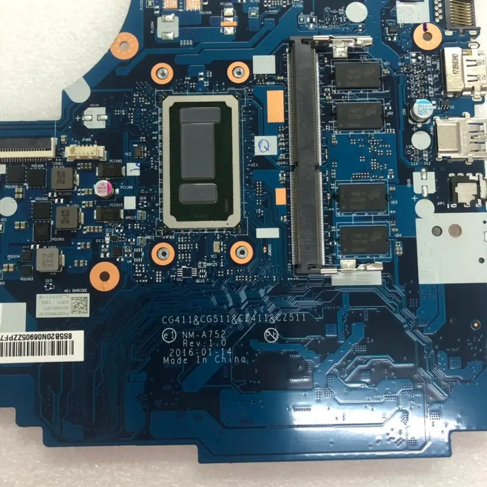 Для 310 15ISK 510 ноутбук материнская плата I3 6100U Оперативная память: 4 Гб номер NM A752 FRU