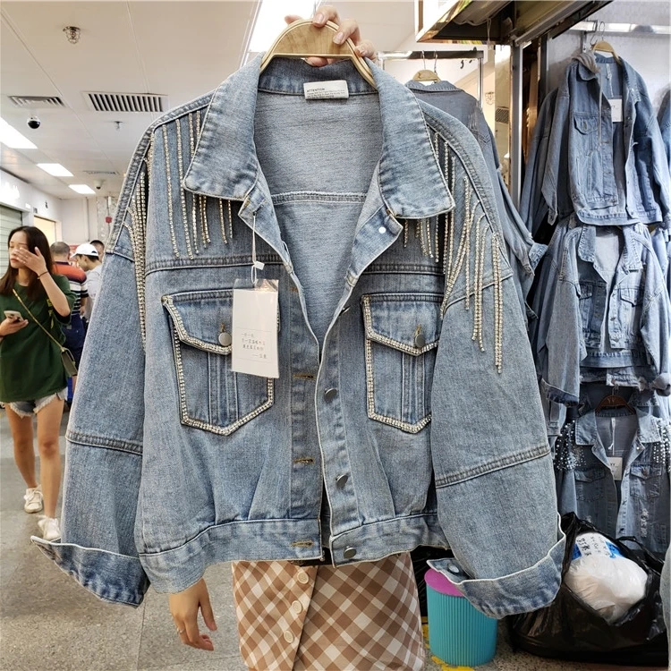 Новая женская голубая джинсовая куртка джинсы с застиранным эффектом куртки