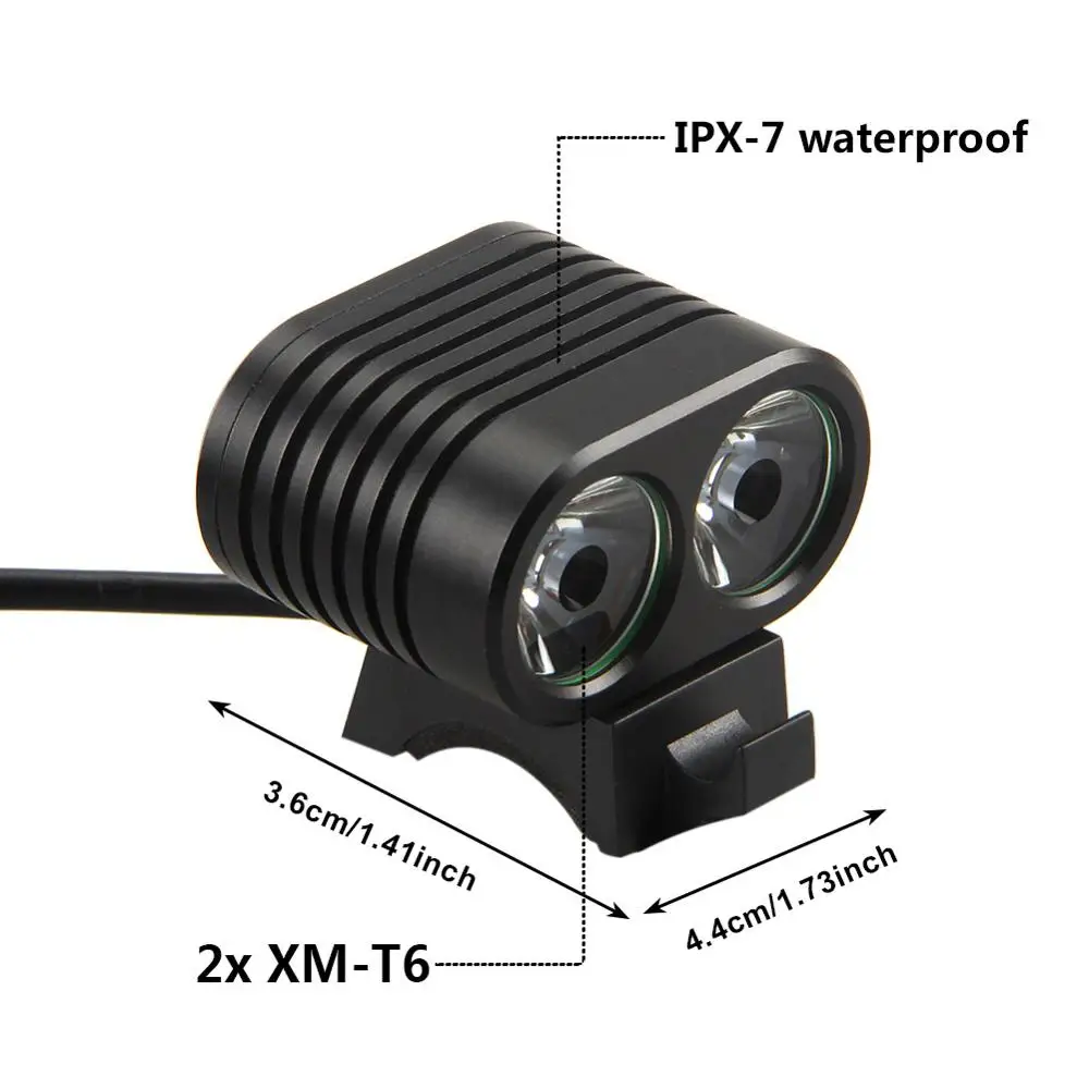 

Bicycle front lamp 8000LM four modes 2 T6 LED lights aluminum alloy double reverse flashlight bicycle accessories