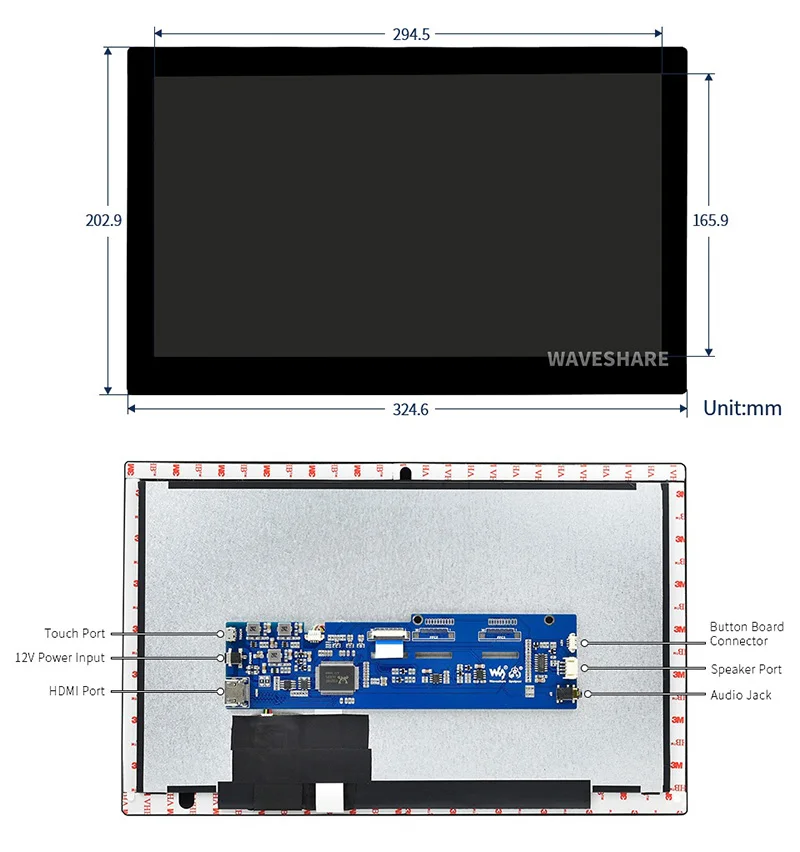 Raspberry Pi емкостный сенсорный экран Экран 13 3 дюймов HDMI ЖК-дисплей поддерживает