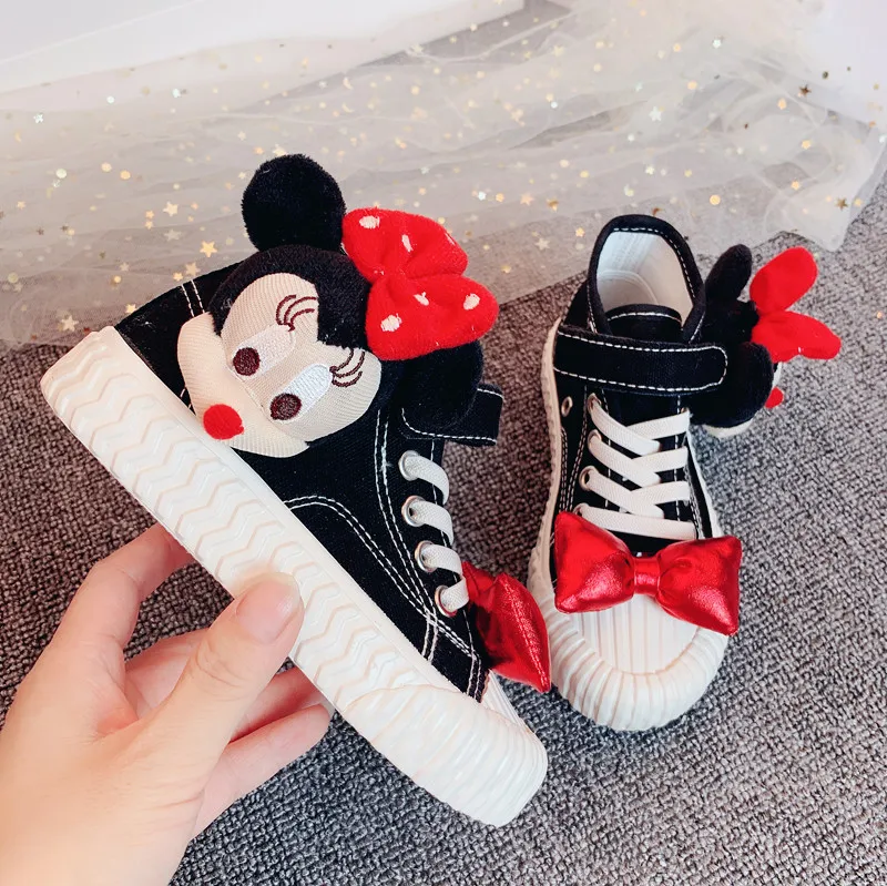 

Детская обувь Микки и Минни, высокие холщовые туфли, трендовая Осенняя обувь для девочек, новинка 2020, мультяшная обувь для отдыха, детская об...