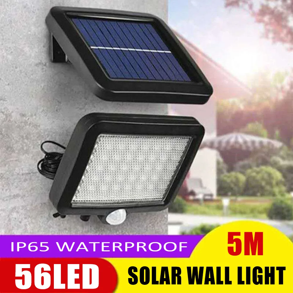 

56LED IP65 Waterproof Easy Install For Patio Indoor Porch Outdoor Solar Wall Light ABS Infrared Induction Home Decor Garden