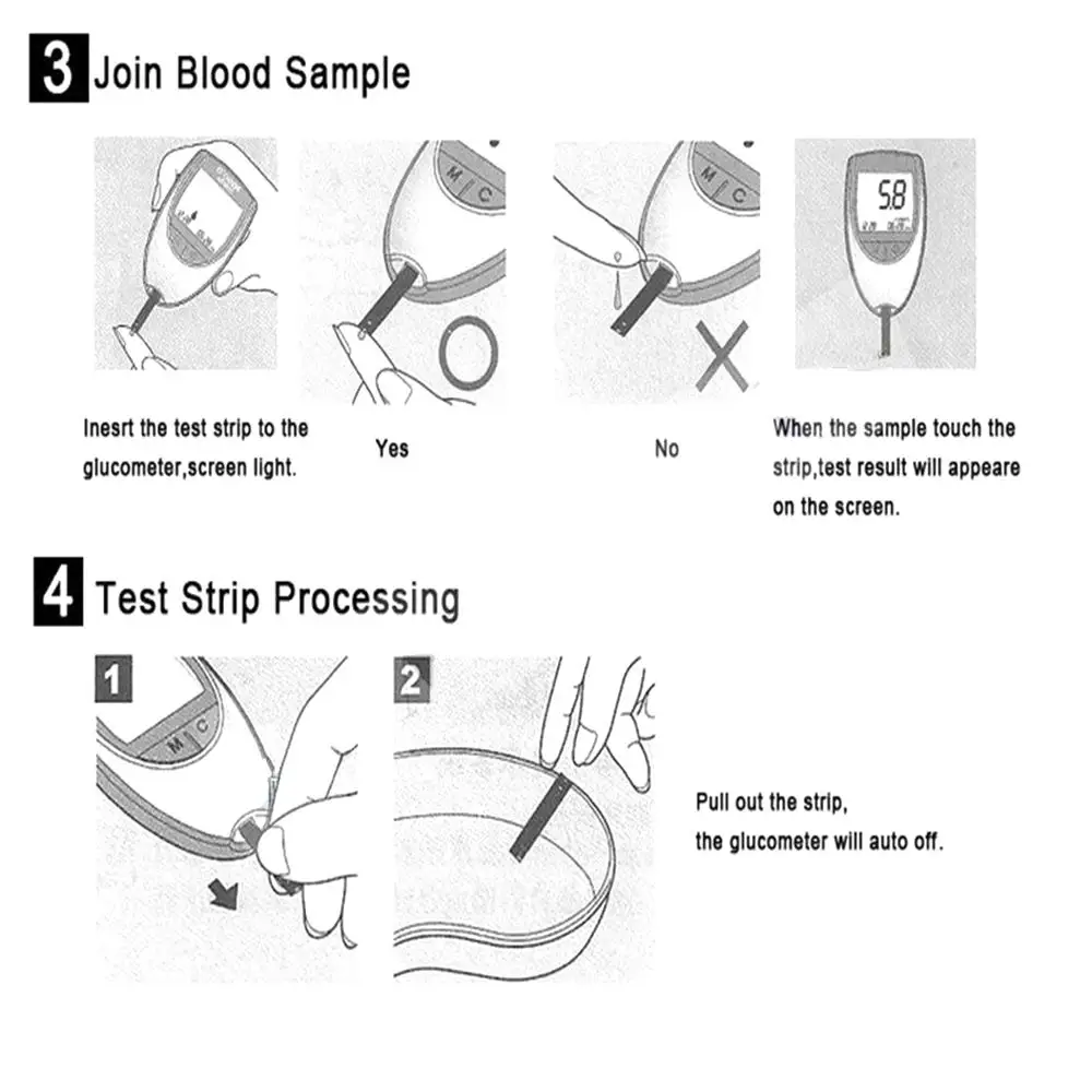 Глюкометр с белым пластиком портативный анализатор уровня сахара в крови для