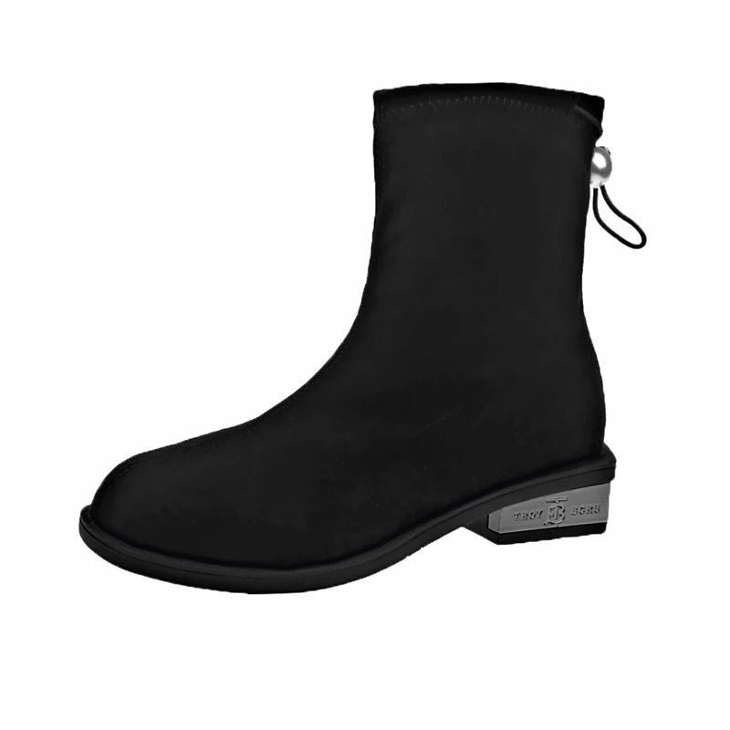 Повседневные Ботинки martin из флока женские ботинки на низком каблуке в Корейском