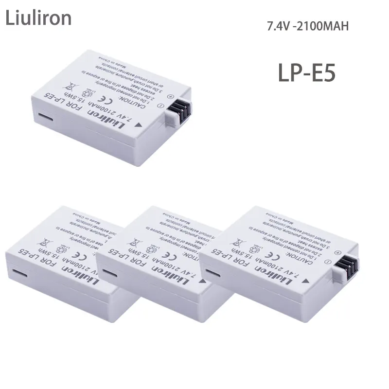 2100 мАч LP-E5 LPE5 LP E5 камера Литий-ионный аккумулятор для Canon EOS Rebel XS, Rebel T1i, Rebel XSi, 1000D, 500D, 450D, Kiss X3, X2, F