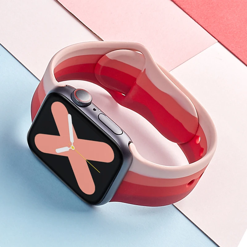 

Strap For Apple watch band 44mm 40mm iwatch band 38mm 42mm Accessories Silicone bracelet watchband correa Apple watch 6 se 5 4 3