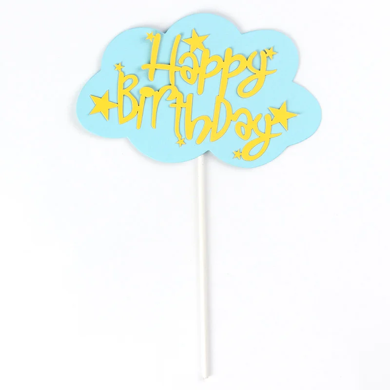 blue cloud 1pcs Cakelove 5 шт./лот Прекрасный Золотой шар торт Топпер кекс ко дню рождения для украшения детского душа детский день рождения праздничный свадебный сувенир поставки - Цвет: blue cloud 1pcs