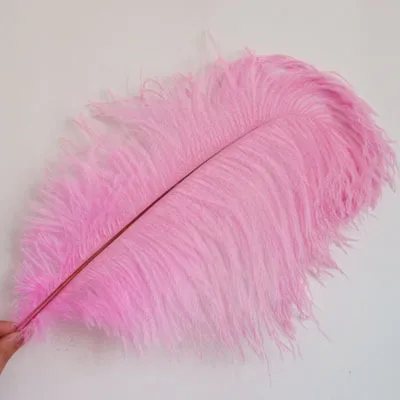 pink Украшения из перьев 10 шт 55-60 см красочные страусиные перья сценические реквизит Свадебная Цветочная одежда с рисунком маски украшения - Цвет: pink