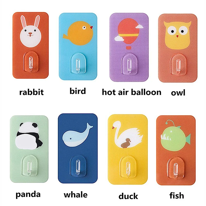 

Animal Cartoon Adhesive Wall Hook Non-Marking Free Punching Strong Wall Hook Home Bathroom Kitchen Wall Hanging Adhesive Hook