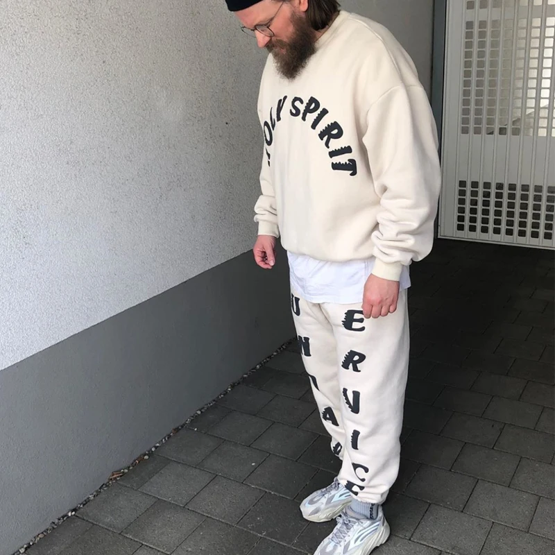 

Kanye West Sunday Service Fleece Sweatpants Men and Women Drawstring Hip Hop Loose Casual Trousers Harajuku Oversize Baggy Pants