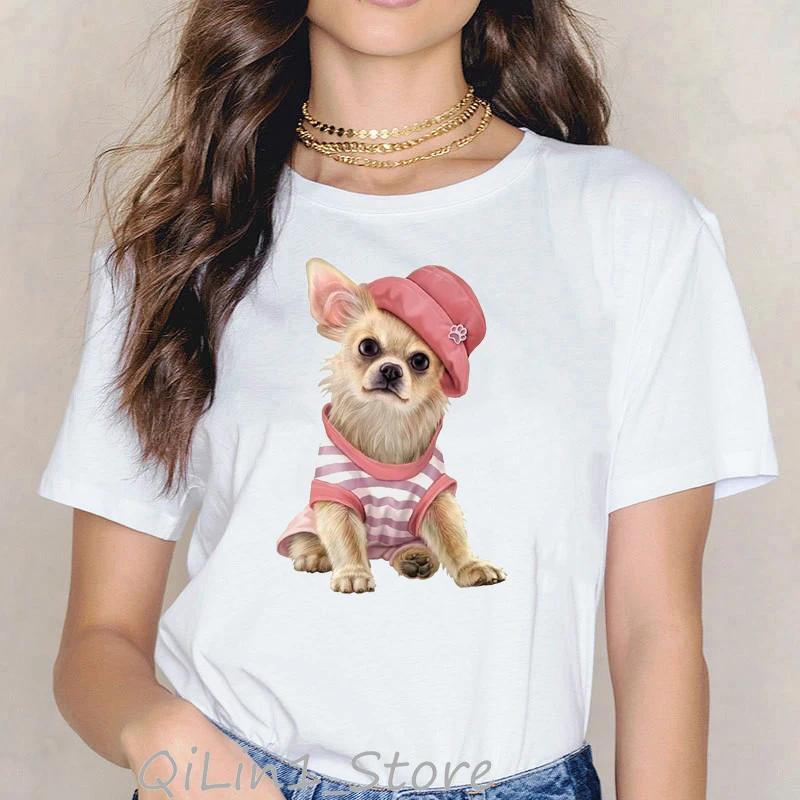 Футболка женская летняя с принтом в виде собаки | Женская одежда