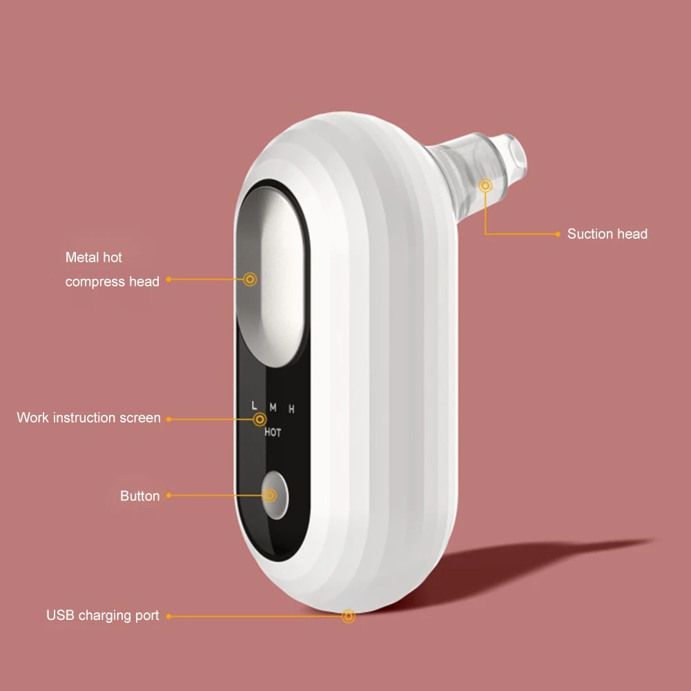 

Nose Cleaner Pore Acne Pimple Removal Vacuum Suction Three Suction Gears Two Skin Care Modes Electric Blackhead Remover
