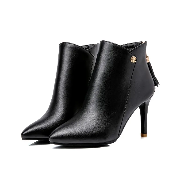 Женские ботинки с металлической отделкой большие размеры 9 10 11 16|Сапоги до колена|