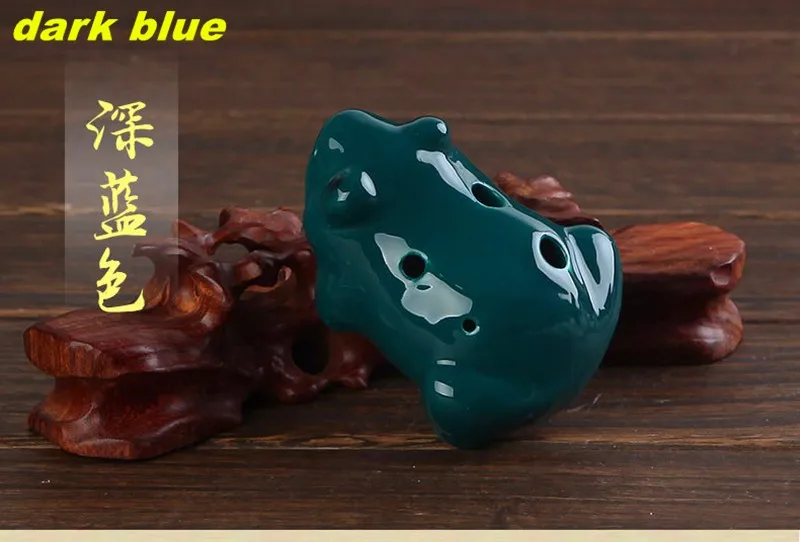 6 отверстий ocarina мультфильм лягушка серия ocarina флейта духовые Музыкальные инструменты Флейта Zelda Керамическая Флейта для детей игрушка ocarina - Цвет: dark blue frog