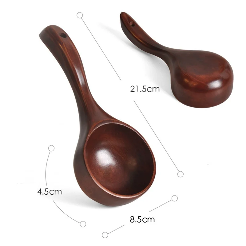 

Short Handle Wood Scoop Sauna Wooden Bucket Spoon Rice Scoop Kitchen Water Scoop Wooden Spoon Bath