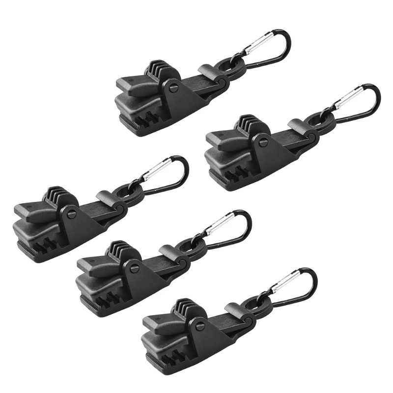 

5 Pcs Tarp Clips with Carabiner Heavy Duty Press-Lock Grip Awning Canopy Clamp Gripper Caravan Jaw Tighten Tool for Outdoor 24BD