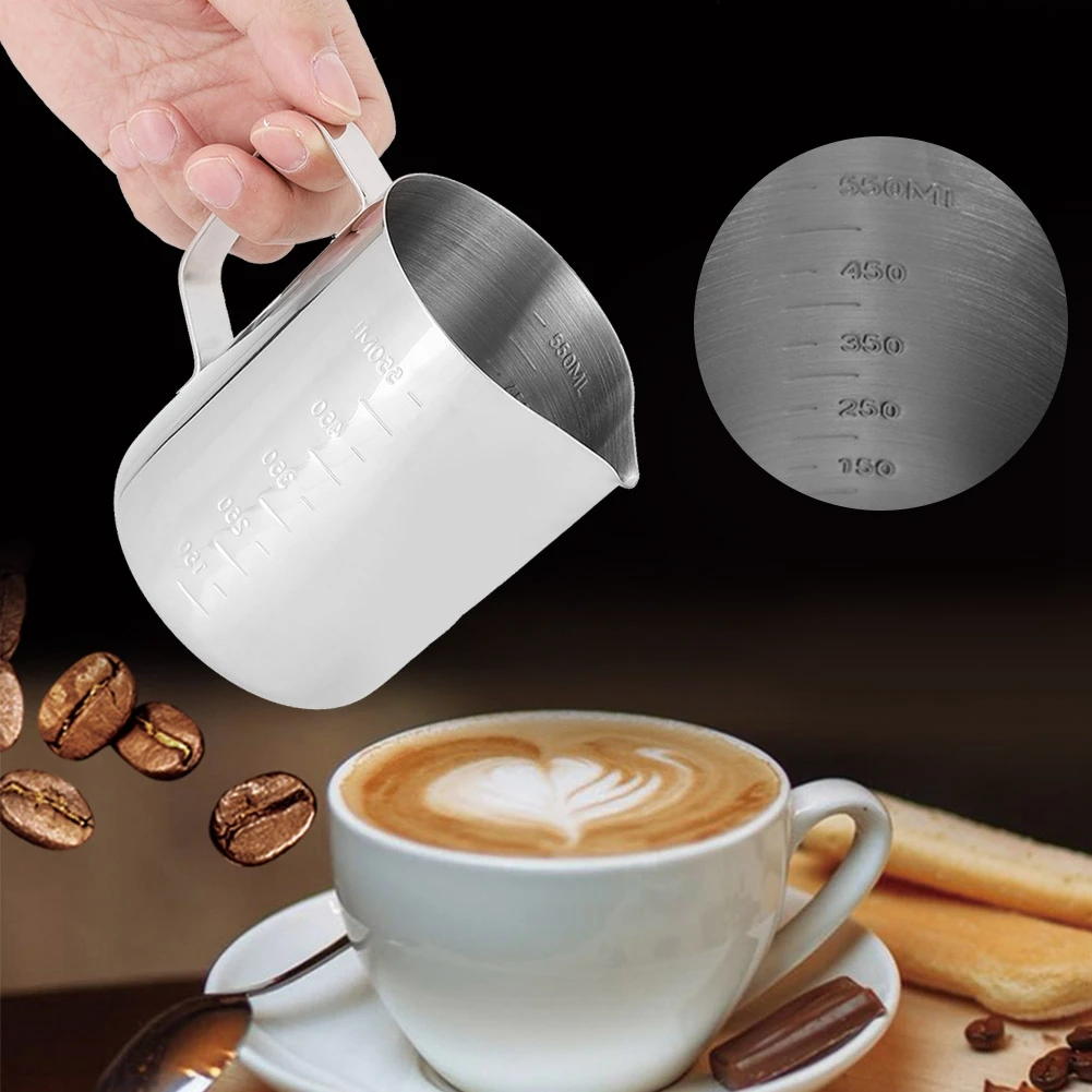 

Coffee Maker Machine Parts Stainless Steel Foamer Cappuccino Milk Jug Milk Frothing Jug Latte Art Kitchen Appliances Part