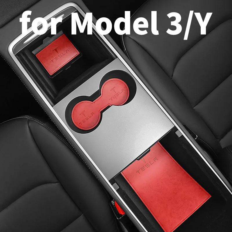 

2021 Door Slot Mat Water Cup Storage Mat Non-slip Mat For Tesla Model Y/3 Interior Accessories Car Accessories