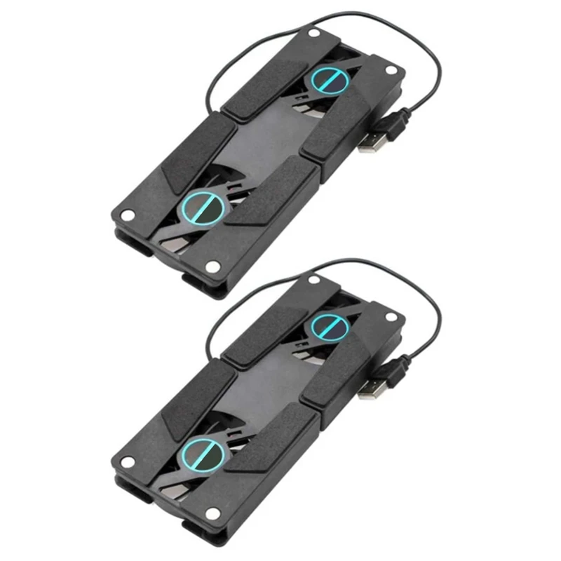 

Laptop Cooling Rack Folding Radiator Dual Fan USB Portable Laptop Cooling Rack Base Silent Cooling 2PCS