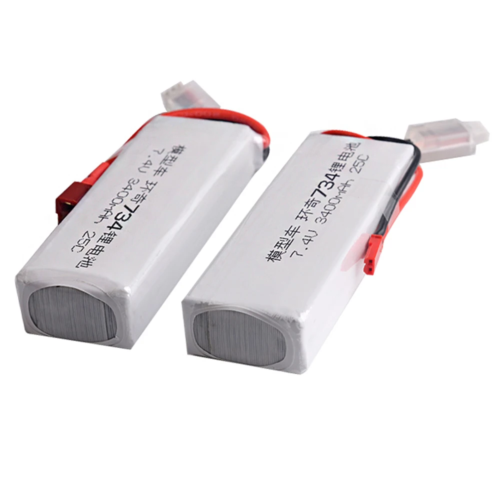 Rc Lipo батарея 7 4 V 3400MAH 25C 2S li po для HuanQi 734A /SUBO BG1513 1:16 RC Автомобильная лодка|li-po battery|battery