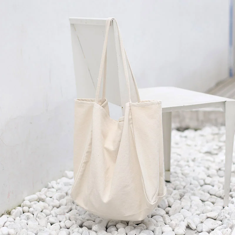 

Women Casual Canvas Shoulder Bags Female Eco Cloth Handbag Tote Handbag Reusable Foldable Shopping Bag Cotton Big Capacity Pouch