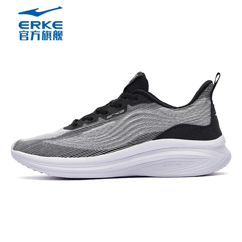 Erke 2021 new light men's shoes men's shock absorption and rebound soft bottom wear-resistant Carbon plate running shoes