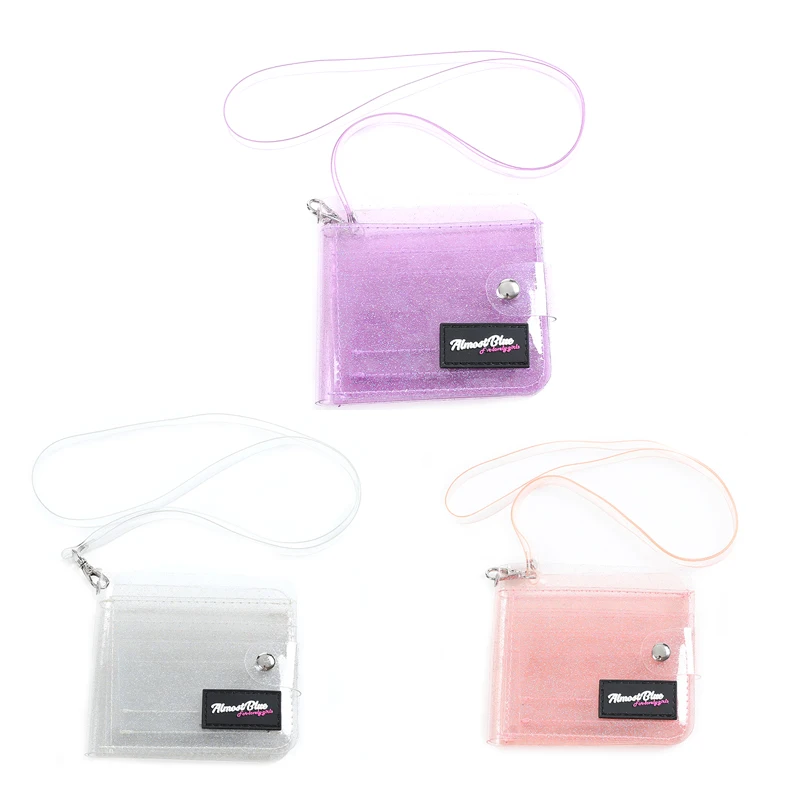 

1PC ID Pack Transparent PVC Folding Neck Small Wallet Change Wallet Card