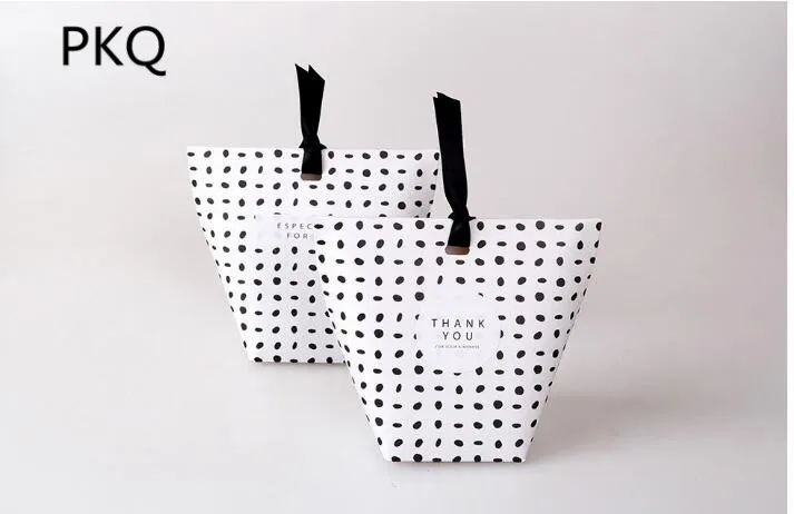 20 шт маленький Подарочный пакет Черная бумажная коробка для конфет мешок