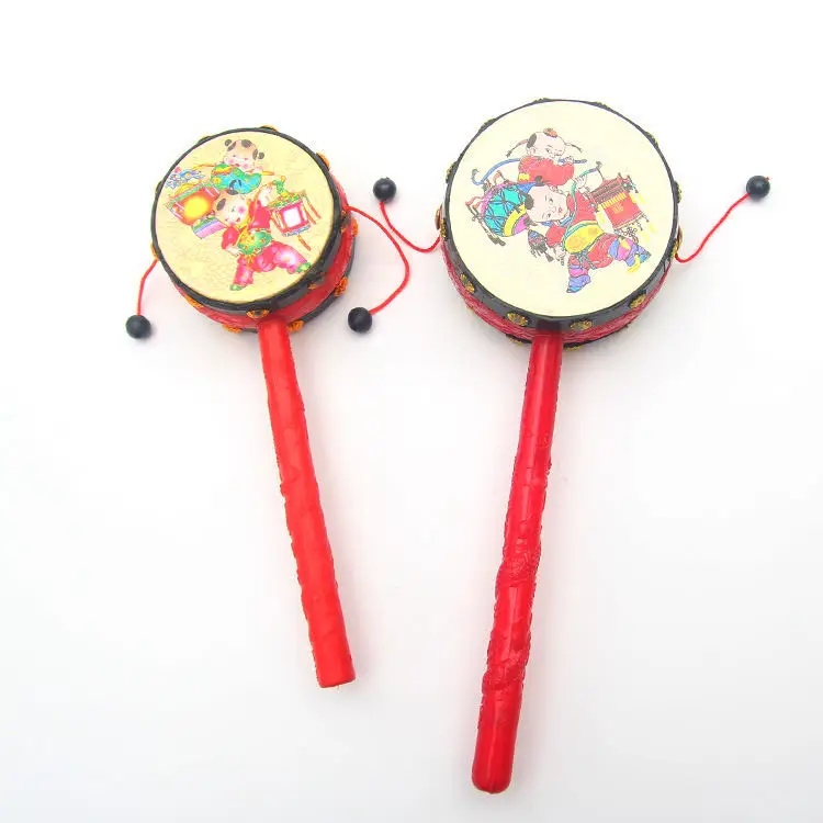 Детские игрушки Китайская традиционная вращающаяся игрушка погремушка барабан
