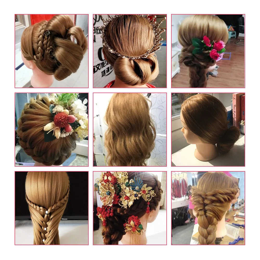 

Neverland 26" High Temperature Blonde Hair Training Mannequin Head Female Hairdressing Dummy Doll Manikin Head for Hairstyles