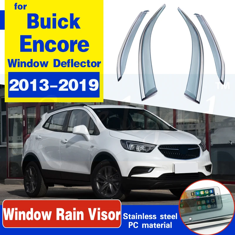 

For Buick Encore 2013-2019 Window Visors Awnings Shelters Rain Sun Deflector Guard Vent Protector Cover 4Pcs Car Accessories