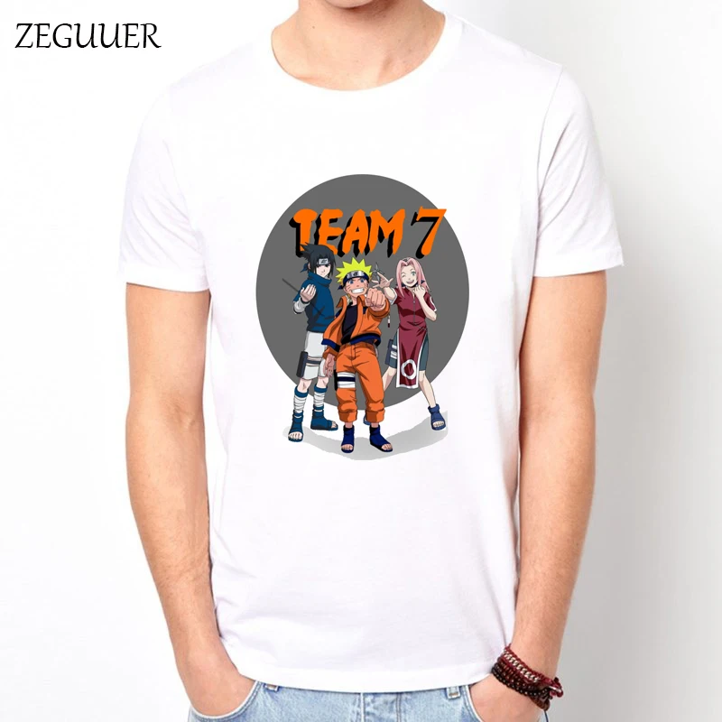 Наруто Акацуки Pein Team 7 Наруто Аниме Саске белая футболка аниме Харадзюку уличная Хлопковая мужская футболка Повседневная одежда - Цвет: 4