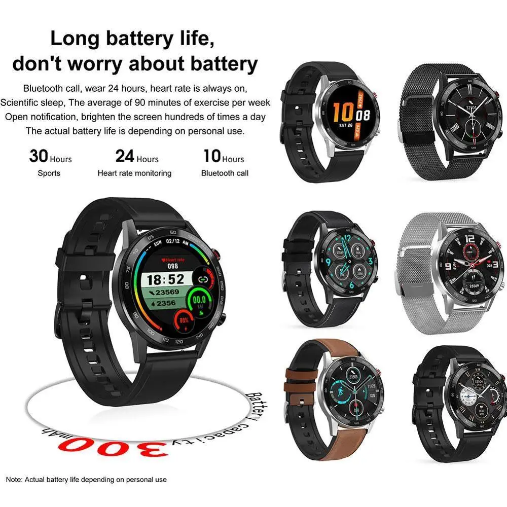 

DT95 SmartWatch IP68 Waterproof Bluetooth Call ECG Rate Tracker Monitor Smartwatch Sleep Android For iOS Fitness 1.3inch He T0X8