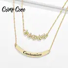 Многослойные ожерелья Cring Coco с именем на заказ для женщин, персонализированные ювелирные изделия с Гавайскими мотивами, золотое ожерелье-чокер с цветком плюмерии и улыбкой
