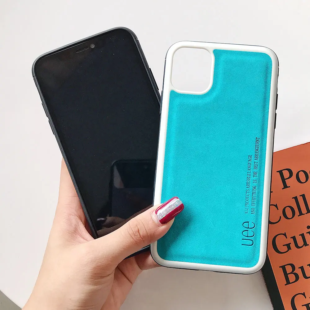 KISSCASE чехол для телефона из искусственной кожи iPhone 11 Pro MAX XR XS X 7 сплошной цвет TPU + PC