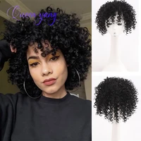 queenyang synthetic invisible seamless top top hair piece three card breathable hair net short curly hair wig half top wig