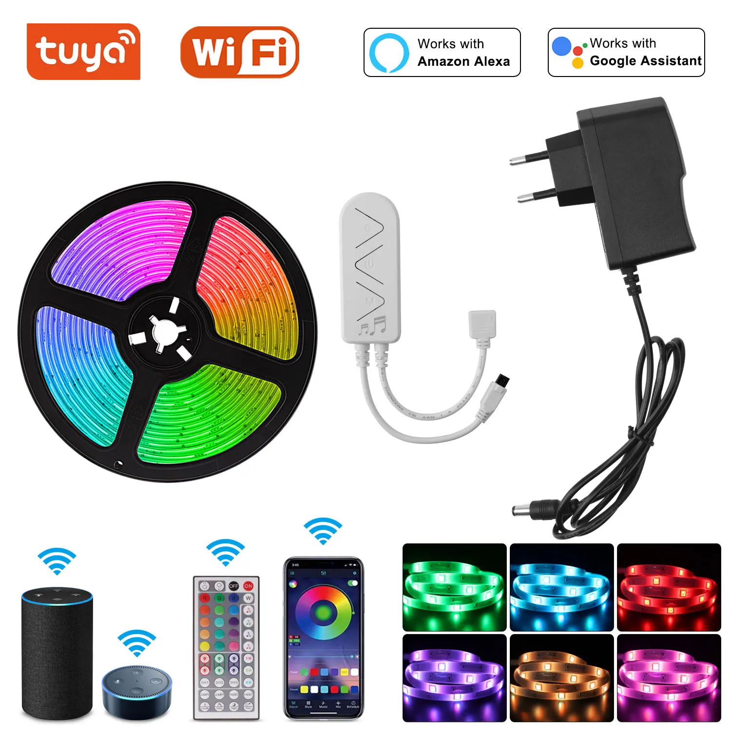 Умная светодиодная Rgb лента с голосовым управлением светящаяся неоновая лампа