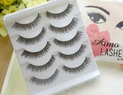 wholesale 5 pairs Makeup Cotton stem Handmad Natural Fashion False Eyelashes Soft long Eye Lash Cosmetic Free shipping | Красота и