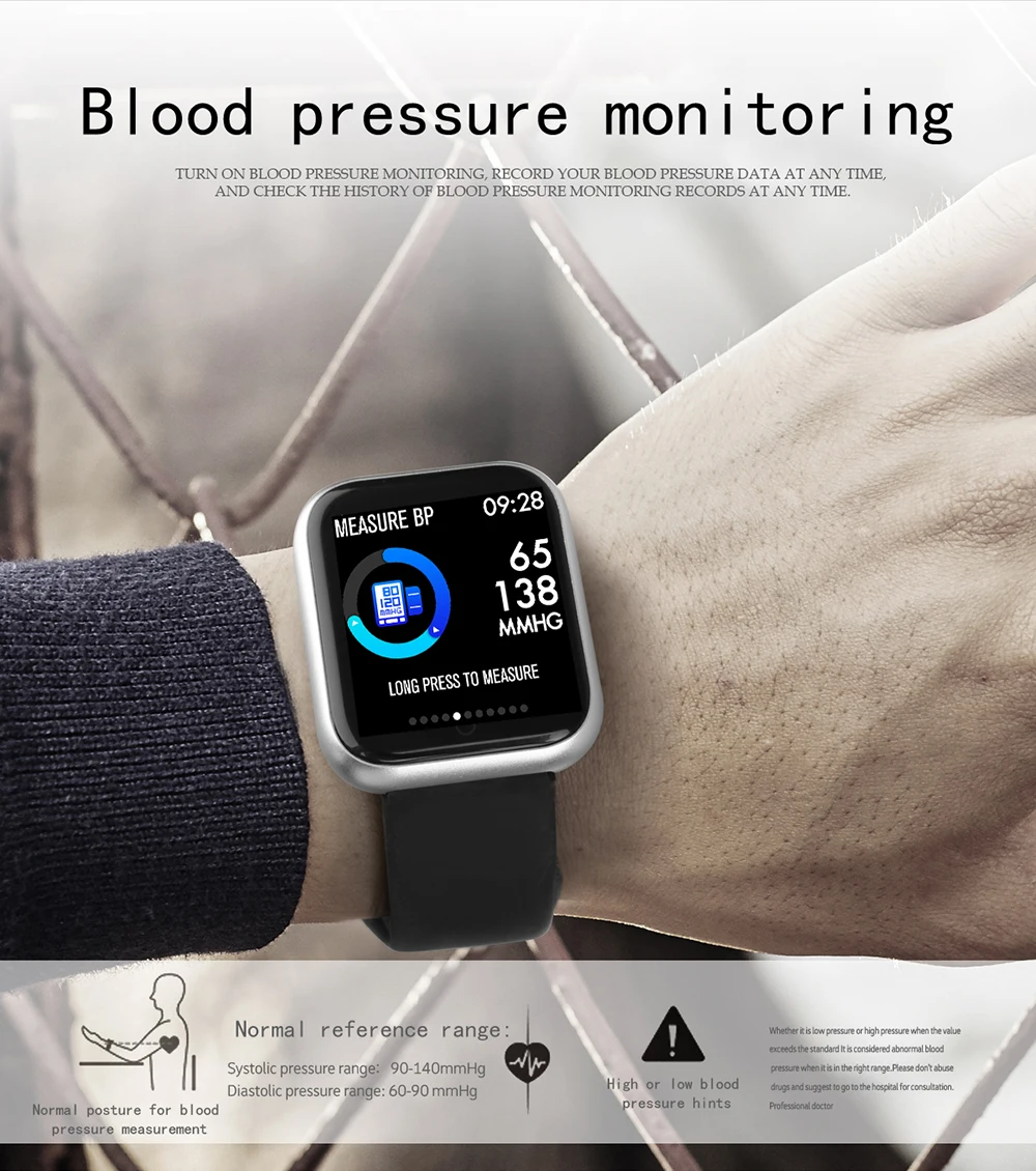 Fashion Waterproof Smart Watch P70 Bluetooth 4.0 Smartwatch For Apple IPhone xiaomi LG Heart Rate Monitor Fitness Tracker