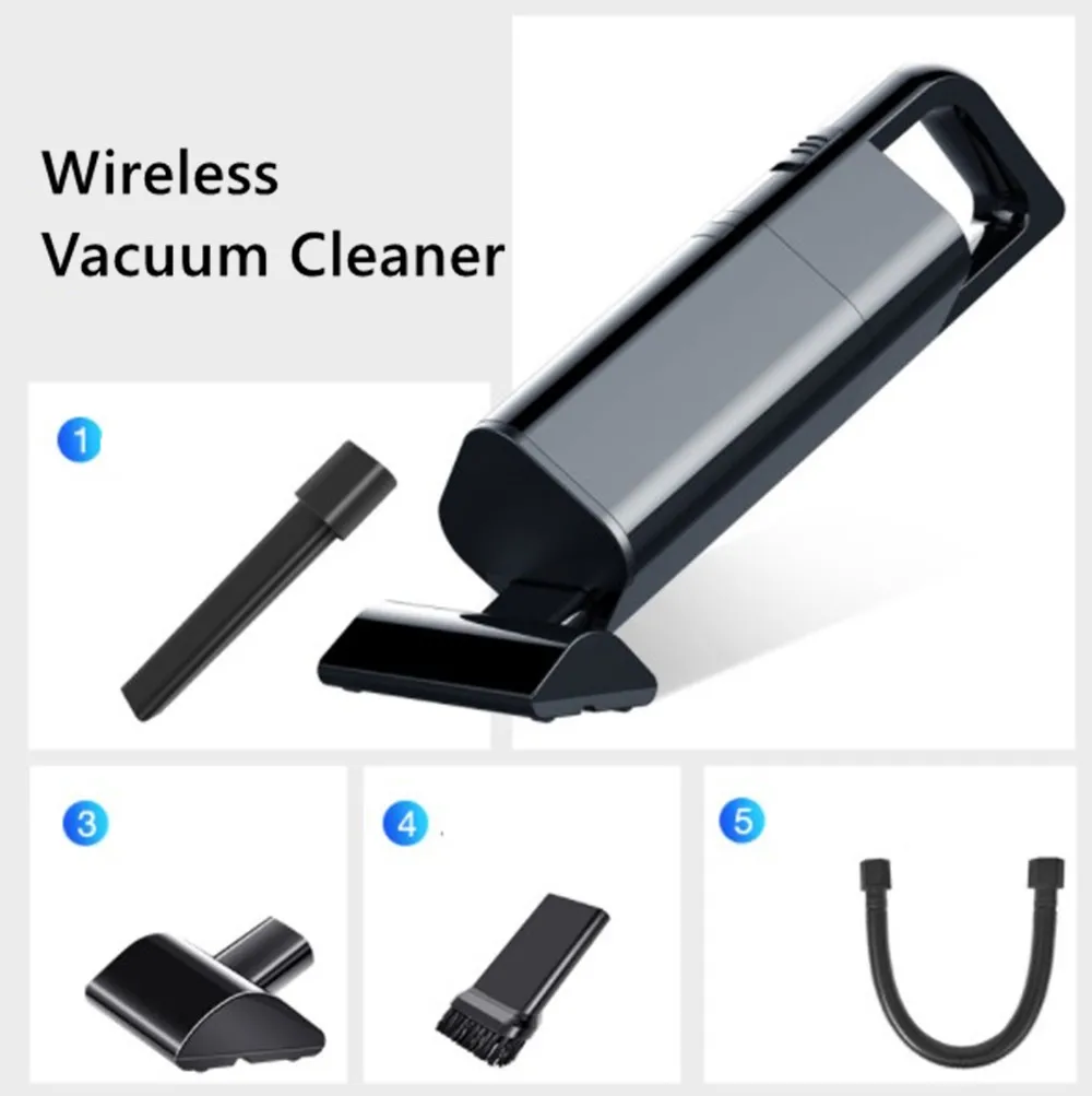 

Pet Dog Cat Hair Removal 40W 3000Pa Household Wireless Portable Car Vacuum Cleaner with 4 Suction Head