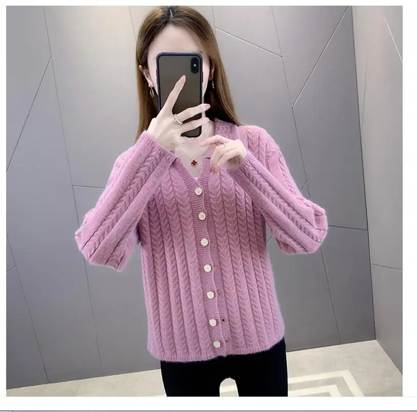 

Женский свитер-пальто с длинным рукавом, весна-осень-зима 2021